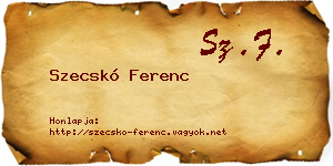 Szecskó Ferenc névjegykártya